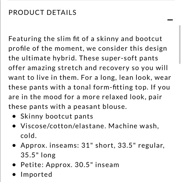 NWOT bi-stretch skinny bootcut - Picture 3 of 4